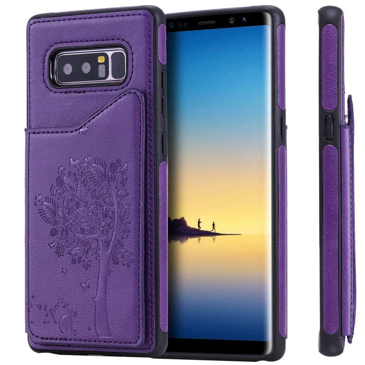 Cat Tree Embossing Pattern Shockproof Protective Case with Card Slots & Photo Frame, For Galaxy Note 8, For Galaxy Note 9, For Galaxy Note 10+, For Galaxy Note 10