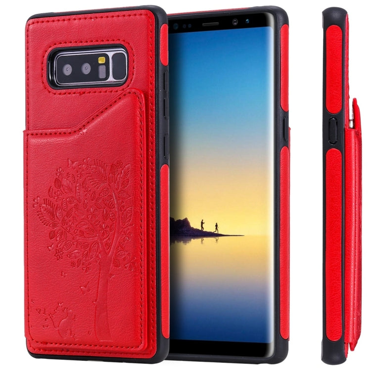 Cat Tree Embossing Pattern Shockproof Protective Case with Card Slots & Photo Frame, For Galaxy Note 8, For Galaxy Note 9, For Galaxy Note 10+, For Galaxy Note 10