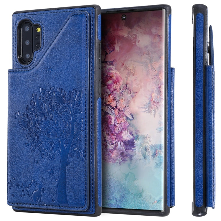 Cat Tree Embossing Pattern Shockproof Protective Case with Card Slots & Photo Frame, For Galaxy Note 8, For Galaxy Note 9, For Galaxy Note 10+, For Galaxy Note 10