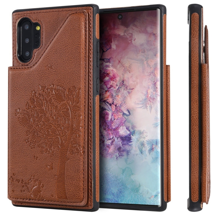 Cat Tree Embossing Pattern Shockproof Protective Case with Card Slots & Photo Frame, For Galaxy Note 8, For Galaxy Note 9, For Galaxy Note 10+, For Galaxy Note 10
