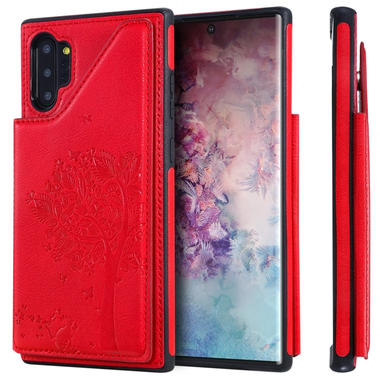 Cat Tree Embossing Pattern Shockproof Protective Case with Card Slots & Photo Frame, For Galaxy Note 8, For Galaxy Note 9, For Galaxy Note 10+, For Galaxy Note 10