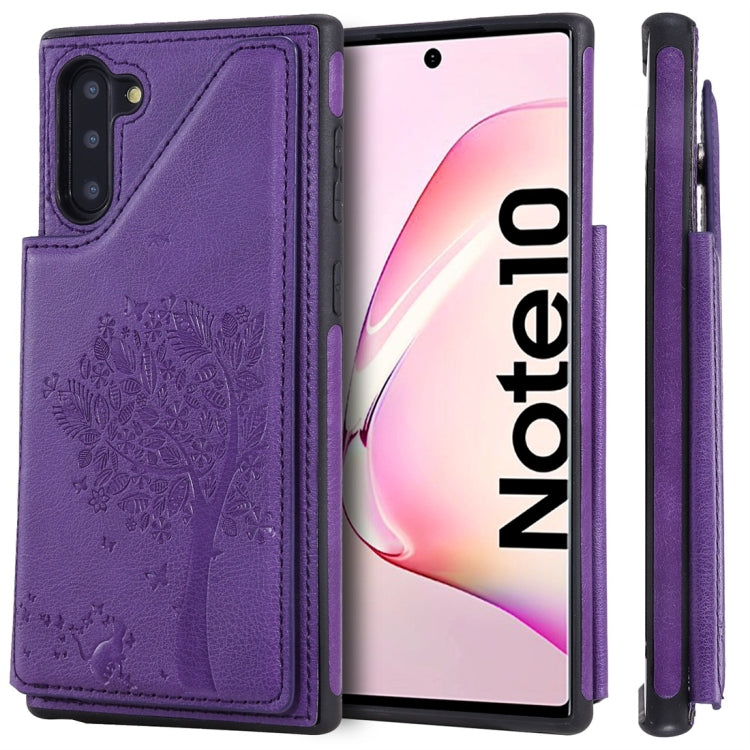 Cat Tree Embossing Pattern Shockproof Protective Case with Card Slots & Photo Frame, For Galaxy Note 8, For Galaxy Note 9, For Galaxy Note 10+, For Galaxy Note 10