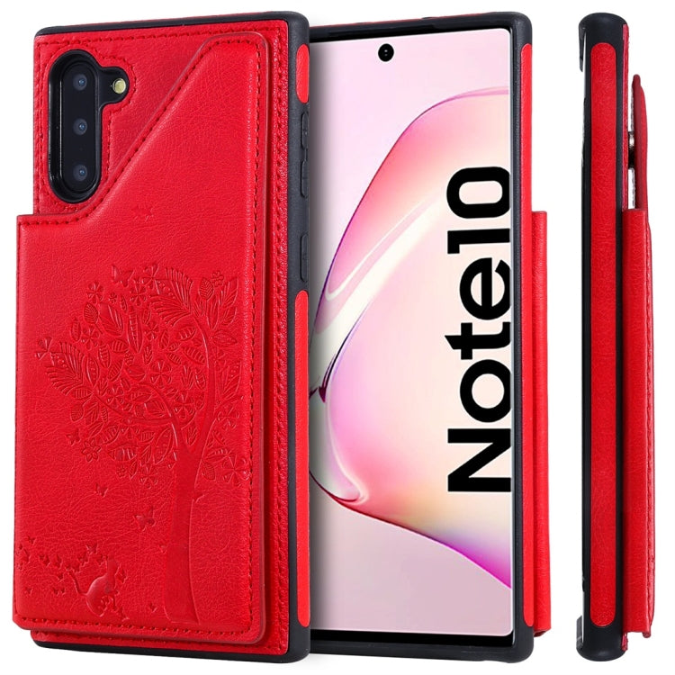 Cat Tree Embossing Pattern Shockproof Protective Case with Card Slots & Photo Frame, For Galaxy Note 8, For Galaxy Note 9, For Galaxy Note 10+, For Galaxy Note 10