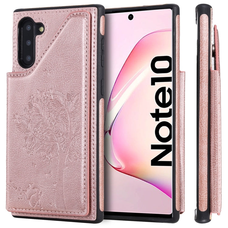 Cat Tree Embossing Pattern Shockproof Protective Case with Card Slots & Photo Frame, For Galaxy Note 8, For Galaxy Note 9, For Galaxy Note 10+, For Galaxy Note 10