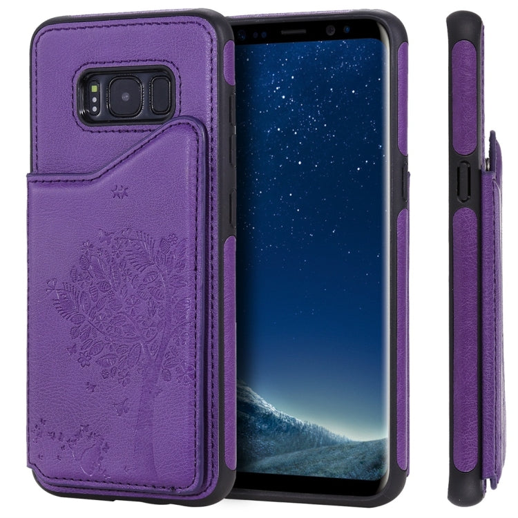 Cat Tree Embossing Pattern Shockproof Protective Case with Card Slots & Photo Frame, For Galaxy S8, For Galaxy S8+, For Galaxy S9, For Galaxy S9+