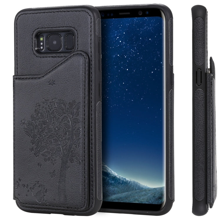 Cat Tree Embossing Pattern Shockproof Protective Case with Card Slots & Photo Frame, For Galaxy S8, For Galaxy S8+, For Galaxy S9, For Galaxy S9+