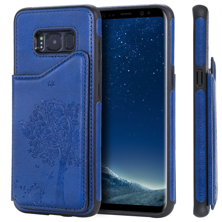 Cat Tree Embossing Pattern Shockproof Protective Case with Card Slots & Photo Frame, For Galaxy S8, For Galaxy S8+, For Galaxy S9, For Galaxy S9+