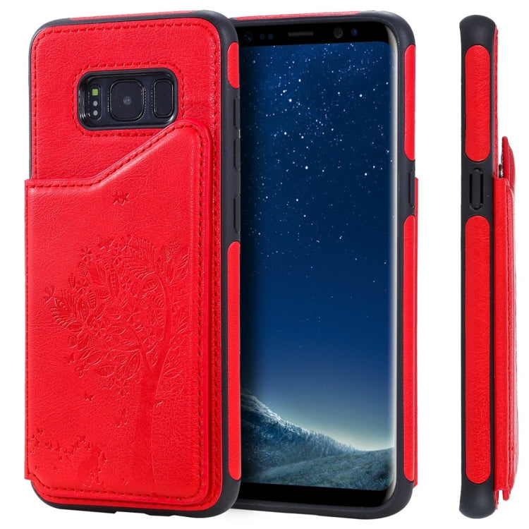 Cat Tree Embossing Pattern Shockproof Protective Case with Card Slots & Photo Frame, For Galaxy S8, For Galaxy S8+, For Galaxy S9, For Galaxy S9+