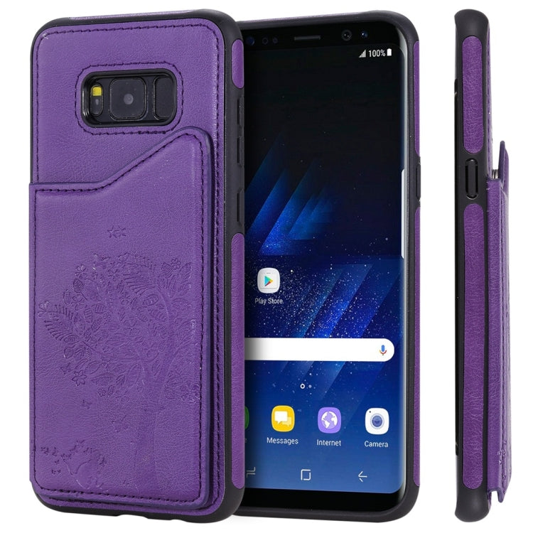 Cat Tree Embossing Pattern Shockproof Protective Case with Card Slots & Photo Frame, For Galaxy S8, For Galaxy S8+, For Galaxy S9, For Galaxy S9+
