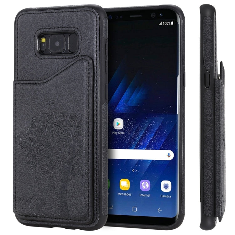 Cat Tree Embossing Pattern Shockproof Protective Case with Card Slots & Photo Frame, For Galaxy S8, For Galaxy S8+, For Galaxy S9, For Galaxy S9+