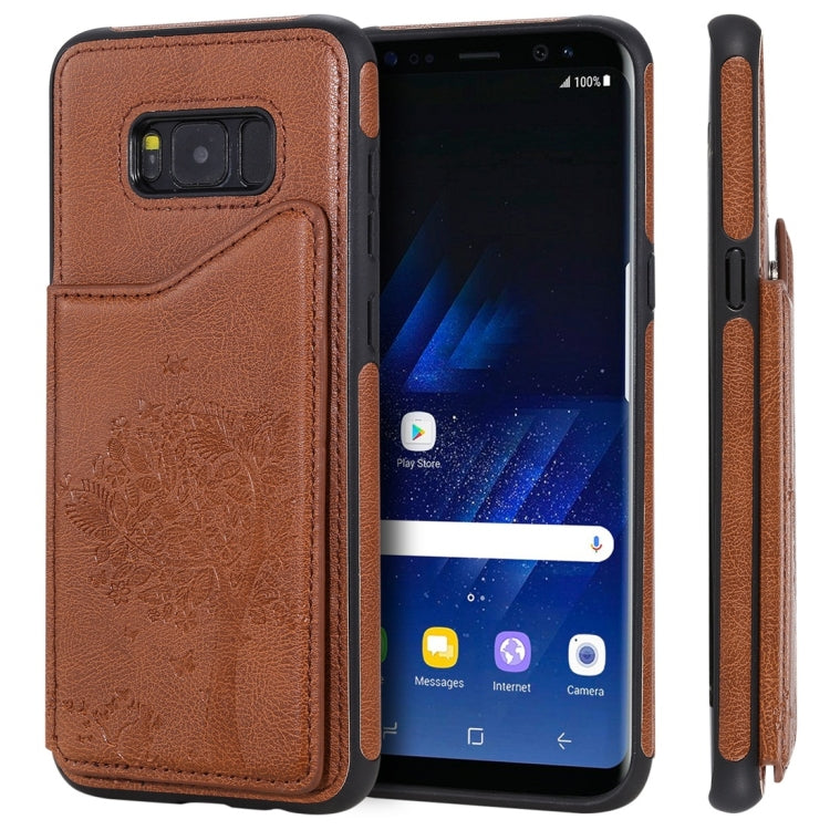 Cat Tree Embossing Pattern Shockproof Protective Case with Card Slots & Photo Frame, For Galaxy S8, For Galaxy S8+, For Galaxy S9, For Galaxy S9+