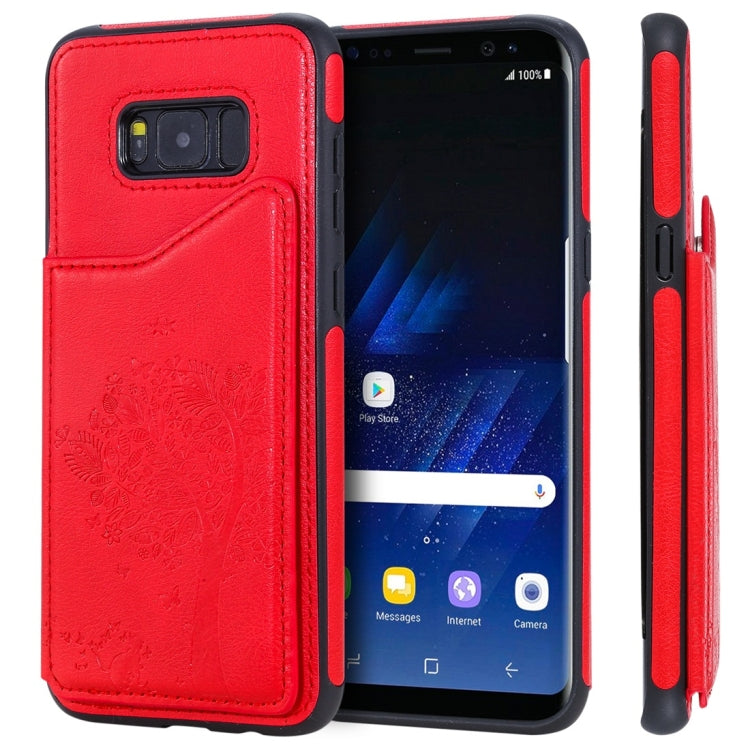Cat Tree Embossing Pattern Shockproof Protective Case with Card Slots & Photo Frame, For Galaxy S8, For Galaxy S8+, For Galaxy S9, For Galaxy S9+
