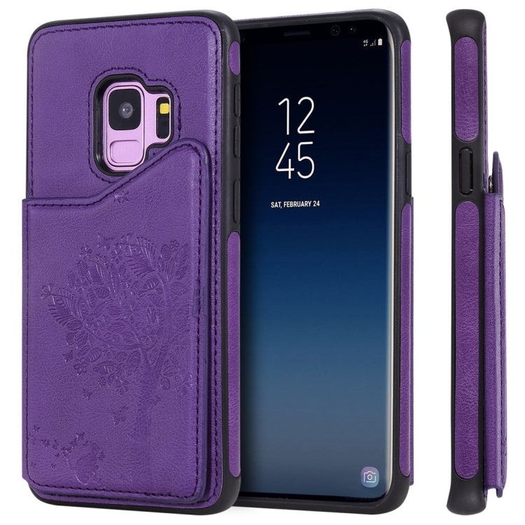 Cat Tree Embossing Pattern Shockproof Protective Case with Card Slots & Photo Frame, For Galaxy S8, For Galaxy S8+, For Galaxy S9, For Galaxy S9+