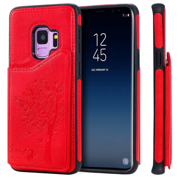 Cat Tree Embossing Pattern Shockproof Protective Case with Card Slots & Photo Frame, For Galaxy S8, For Galaxy S8+, For Galaxy S9, For Galaxy S9+