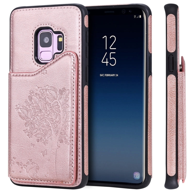 Cat Tree Embossing Pattern Shockproof Protective Case with Card Slots & Photo Frame, For Galaxy S8, For Galaxy S8+, For Galaxy S9, For Galaxy S9+