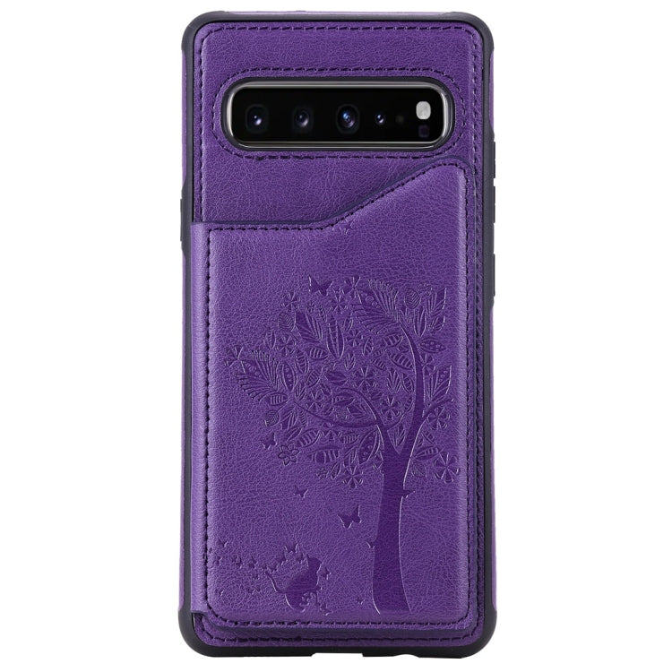Cat Tree Embossing Pattern Shockproof Protective Case with Card Slots & Photo Frame, For Galaxy S10 5G, For Galaxy S10e, For Galaxy S10, For Galaxy S10+