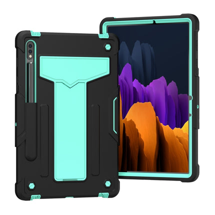 Funda protectora de silicona y PC a prueba de golpes con soporte en forma de T en color de contraste para Samsung Galaxy Tab S6 Lite P610/615, Huawei MatePad T8 y Huawei MediaPad T5