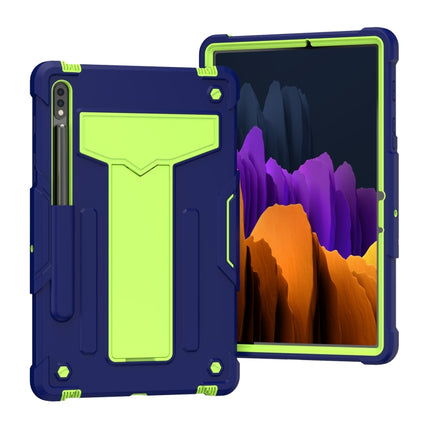 Funda protectora de silicona y PC a prueba de golpes con soporte en forma de T en color de contraste para Samsung Galaxy Tab S6 Lite P610/615, Huawei MatePad T8 y Huawei MediaPad T5