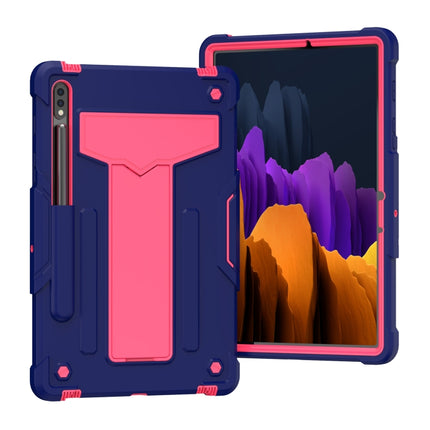 Funda protectora de silicona y PC a prueba de golpes con soporte en forma de T en color de contraste para Samsung Galaxy Tab S6 Lite P610/615, Huawei MatePad T8 y Huawei MediaPad T5