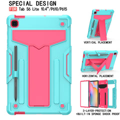 T-shaped Bracket Contrast Color Shockproof PC + Silicone Protective Case, For Samsung Galaxy Tab S6 Lite P610/615, For Huawei MatePad T8, For Huawei MediaPad T5