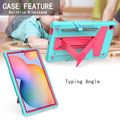 T-shaped Bracket Contrast Color Shockproof PC + Silicone Protective Case, For Samsung Galaxy Tab S6 Lite P610/615, For Huawei MatePad T8, For Huawei MediaPad T5