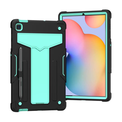 Funda protectora de silicona y PC a prueba de golpes con soporte en forma de T en color de contraste para Samsung Galaxy Tab S6 Lite P610/615, Huawei MatePad T8 y Huawei MediaPad T5
