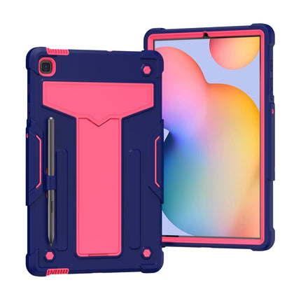 Funda protectora de silicona y PC a prueba de golpes con soporte en forma de T en color de contraste para Samsung Galaxy Tab S6 Lite P610/615, Huawei MatePad T8 y Huawei MediaPad T5