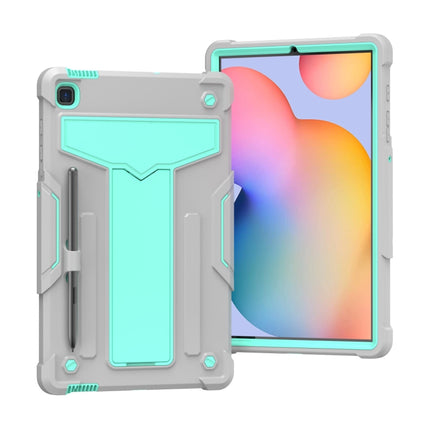 Funda protectora de silicona y PC a prueba de golpes con soporte en forma de T en color de contraste para Samsung Galaxy Tab S6 Lite P610/615, Huawei MatePad T8 y Huawei MediaPad T5