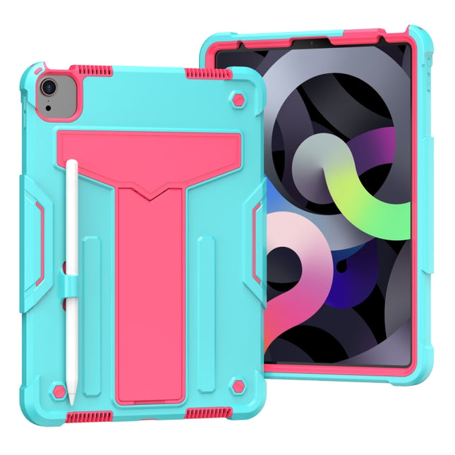 Funda protectora de silicona y PC a prueba de golpes con soporte en forma de T en color de contraste para Samsung Galaxy Tab A7 10.4 (2020), iPad Air 2022/2020 10.9/iPad Pro 11, Samsung Galaxy Tab S8/Galaxy Tab S7 T870/T875