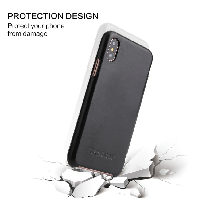 Fierre Shann Business Magnetic Horizontal Flip Genuine Leather Case, For iPhone X / XS, For iPhone XR, For iPhone XS Max, For iPhone 11, For iPhone 11 Pro, For iPhone 11 Pro Max, For iPhone 12 mini, For iPhone 12 / 12 Pro