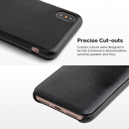 Fierre Shann Business Magnetic Horizontal Flip Genuine Leather Case, For iPhone X / XS, For iPhone XR, For iPhone XS Max, For iPhone 11, For iPhone 11 Pro, For iPhone 11 Pro Max, For iPhone 12 mini, For iPhone 12 / 12 Pro