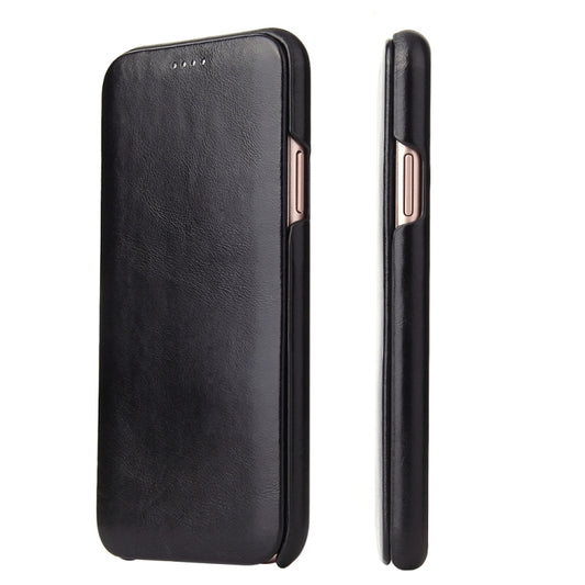 Fierre Shann Business Magnetic Horizontal Flip Genuine Leather Case, For iPhone X / XS, For iPhone XR, For iPhone XS Max, For iPhone 11, For iPhone 11 Pro, For iPhone 11 Pro Max, For iPhone 12 mini, For iPhone 12 / 12 Pro, For iPhone 12 Pro Max