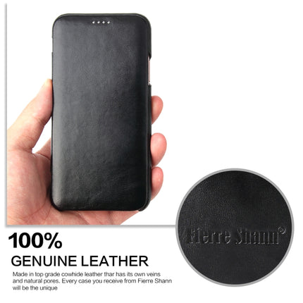Fierre Shann Business Magnetic Horizontal Flip Genuine Leather Case, For iPhone X / XS, For iPhone XR, For iPhone XS Max, For iPhone 11, For iPhone 11 Pro, For iPhone 11 Pro Max, For iPhone 12 mini, For iPhone 12 / 12 Pro