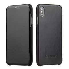 Fierre Shann Business Magnetic Horizontal Flip Genuine Leather Case, For iPhone X / XS, For iPhone XR, For iPhone XS Max, For iPhone 11, For iPhone 11 Pro, For iPhone 11 Pro Max, For iPhone 12 mini, For iPhone 12 / 12 Pro