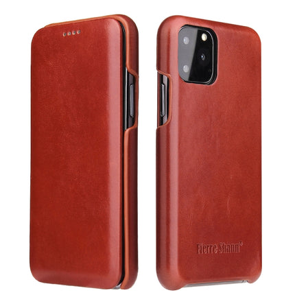 Fierre Shann Business Magnetic Horizontal Flip Genuine Leather Case, For iPhone X / XS, For iPhone XR, For iPhone XS Max, For iPhone 11, For iPhone 11 Pro, For iPhone 11 Pro Max, For iPhone 12 mini, For iPhone 12 / 12 Pro