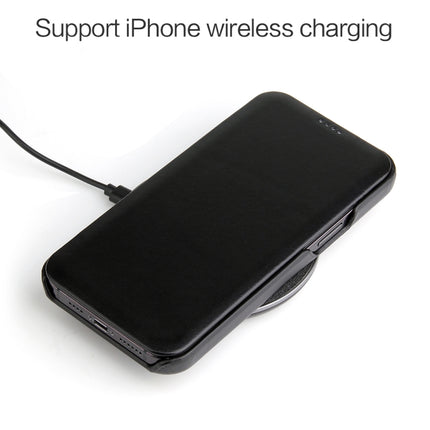 Fierre Shann Business Magnetic Horizontal Flip Genuine Leather Case, For iPhone 12 mini, For iPhone 12 / 12 Pro, For iPhone 12 Pro Max