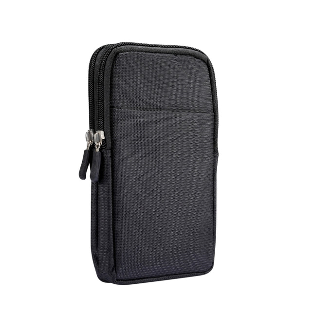 Sports Leisure Drawstring  Horizontal Plate Hanging Waist Phone Waist Pack Leather Case, Suitable for 6.7-6.9 inch Smartphones