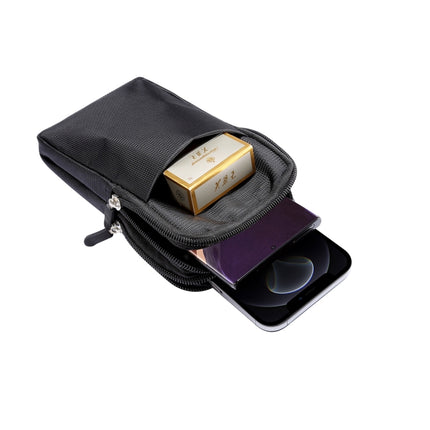 Sports Leisure Drawstring  Horizontal Plate Hanging Waist Phone Waist Pack Leather Case, Suitable for 6.7-6.9 inch Smartphones