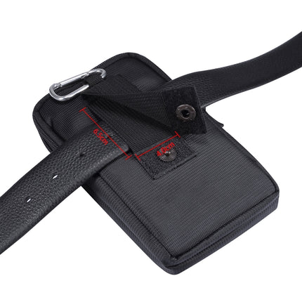 Sports Leisure Drawstring  Horizontal Plate Hanging Waist Phone Waist Pack Leather Case, Suitable for 6.7-6.9 inch Smartphones