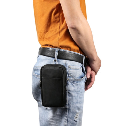 Sports Leisure Drawstring  Horizontal Plate Hanging Waist Phone Waist Pack Leather Case, Suitable for 6.7-6.9 inch Smartphones
