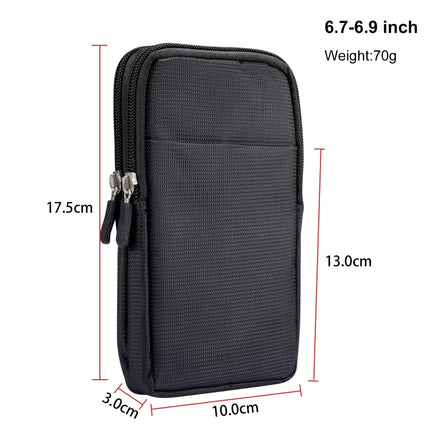 Sports Leisure Drawstring  Horizontal Plate Hanging Waist Phone Waist Pack Leather Case, Suitable for 6.7-6.9 inch Smartphones