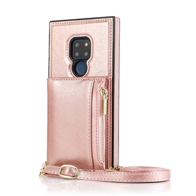 Square Zipper Wallet Bag TPU+PU Back Cover Case with Holder & Card Slots & Wallet & Cross-body Strap, For Huawei Mate 20, For Huawei Mate 20 Lite, For Huawei Mate 20 Pro, For Huawei Mate 30, For Huawei P30, For Huawei P30 Pro, For Huawei P30 Lite      ...