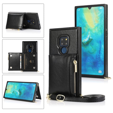 Square Zipper Wallet Bag TPU+PU Back Cover Case with Holder & Card Slots & Wallet & Cross-body Strap, For Huawei Mate 20, For Huawei Mate 20 Lite, For Huawei Mate 20 Pro, For Huawei Mate 30, For Huawei P30, For Huawei P30 Pro, For Huawei P30 Lite      ...