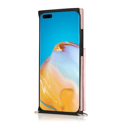 Square Zipper Wallet Bag TPU+PU Back Cover Case with Holder & Card Slots & Wallet & Cross-body Strap, For Huawei P40 Pro