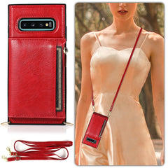 Square Zipper Wallet Bag TPU+PU Back Cover Case with Holder & Card Slots & Wallet & Cross-body Strap, For Samsung Galaxy S10 Plus, For Samsung Galaxy S20, For Samsung Galaxy S20 Plus, For Samsung Galaxy S20 Ultra, For Samsung Galaxy Note20