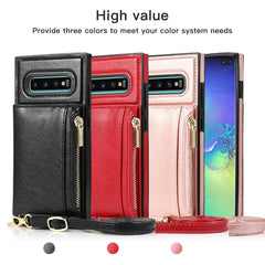Square Zipper Wallet Bag TPU+PU Back Cover Case with Holder & Card Slots & Wallet & Cross-body Strap, For Samsung Galaxy S10 Plus, For Samsung Galaxy S20, For Samsung Galaxy S20 Plus, For Samsung Galaxy S20 Ultra, For Samsung Galaxy Note20