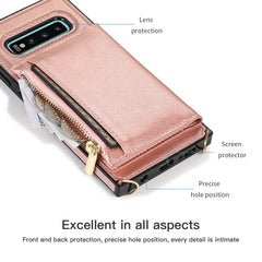 Square Zipper Wallet Bag TPU+PU Back Cover Case with Holder & Card Slots & Wallet & Cross-body Strap, For Samsung Galaxy S10 Plus, For Samsung Galaxy S20, For Samsung Galaxy S20 Plus, For Samsung Galaxy S20 Ultra, For Samsung Galaxy Note20