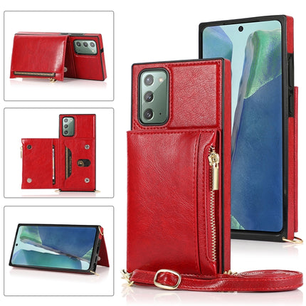 Square Zipper Wallet Bag TPU+PU Back Cover Case with Holder & Card Slots & Wallet & Cross-body Strap, For Samsung Galaxy S10 Plus, For Samsung Galaxy S20, For Samsung Galaxy S20 Plus, For Samsung Galaxy S20 Ultra, For Samsung Galaxy Note20
