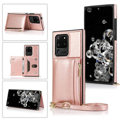 Square Zipper Wallet Bag TPU+PU Back Cover Case with Holder & Card Slots & Wallet & Cross-body Strap, For Samsung Galaxy S10 Plus, For Samsung Galaxy S20, For Samsung Galaxy S20 Plus, For Samsung Galaxy S20 Ultra, For Samsung Galaxy Note20