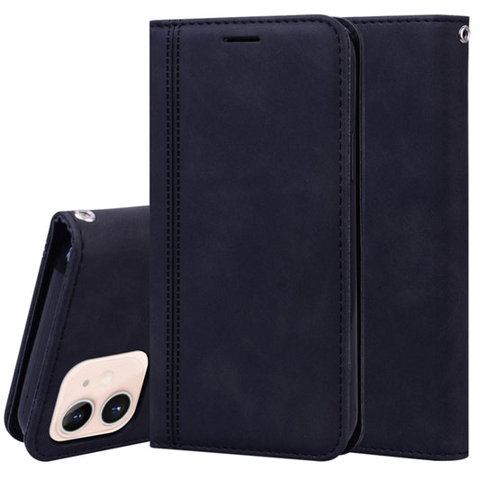 Funda de cuero PU con tapa horizontal magnética para negocios, con soporte, ranura para tarjetas y cordón, para iPhone 12 mini, iPhone 12/12 Pro, iPhone 12 Pro Max